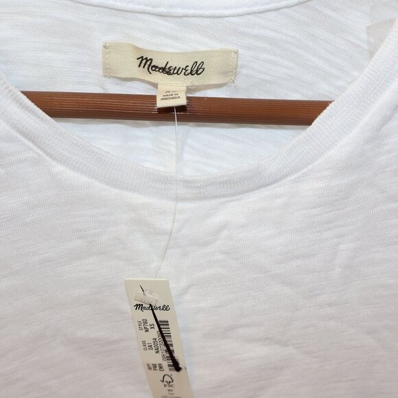 Madewell Womens White Boxy-Crop Tee Softfade Cotton Size XS - Picture 2 of 11